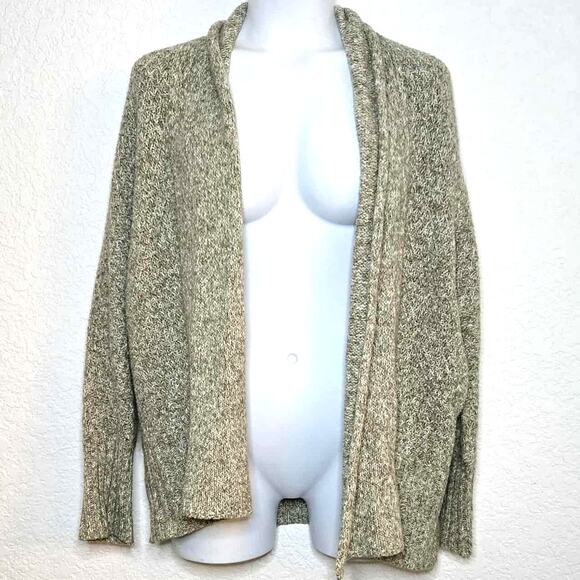 Angel of the North Cream Green Chunky Knit Dolman Sleeve Open Cardigan Size M - Picture 1 of 4
